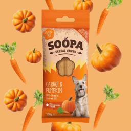 Soopa Vegansk Dental Sticks Carrot & Pumpkin 4 Stk